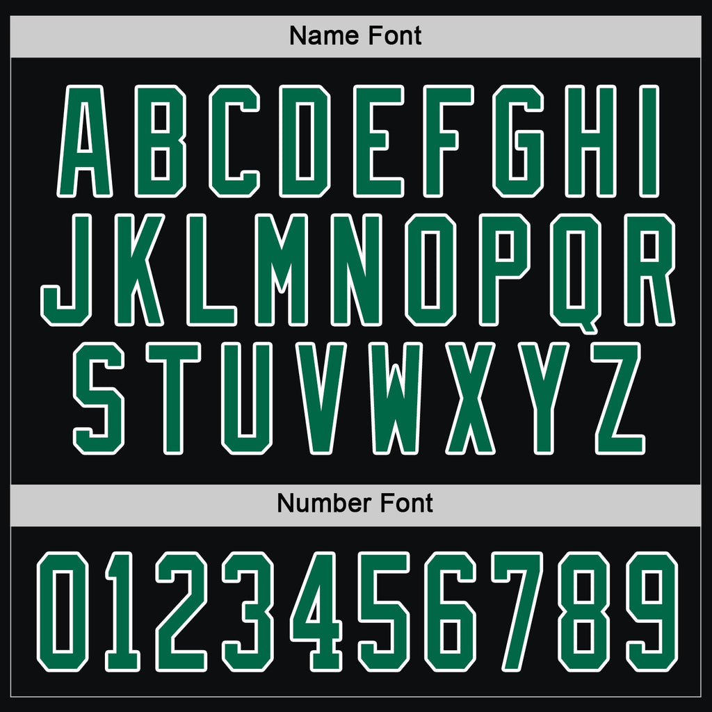 Custom Black Kelly Green-White Hockey Jersey