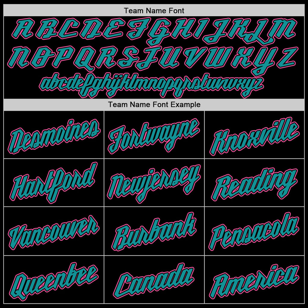 Custom Black Pink-Teal Authentic Baseball Jersey