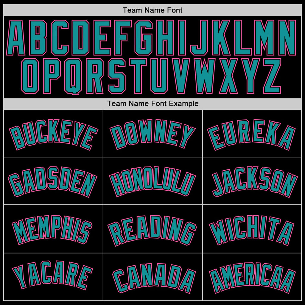 Custom Black Pink-Teal Authentic Baseball Jersey
