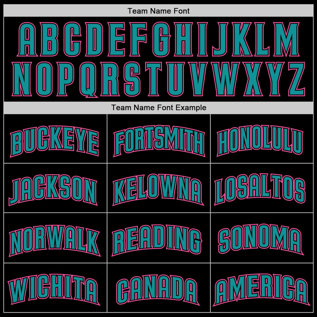 Custom Black Pink-Teal Authentic Baseball Jersey