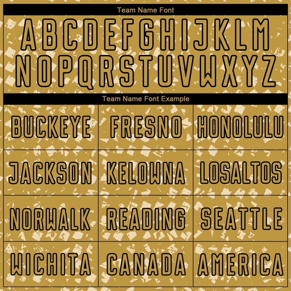 Custom Old Gold Black-Cream Digital Geometric Fragment Speckles Sublimation Soccer Uniform Jersey