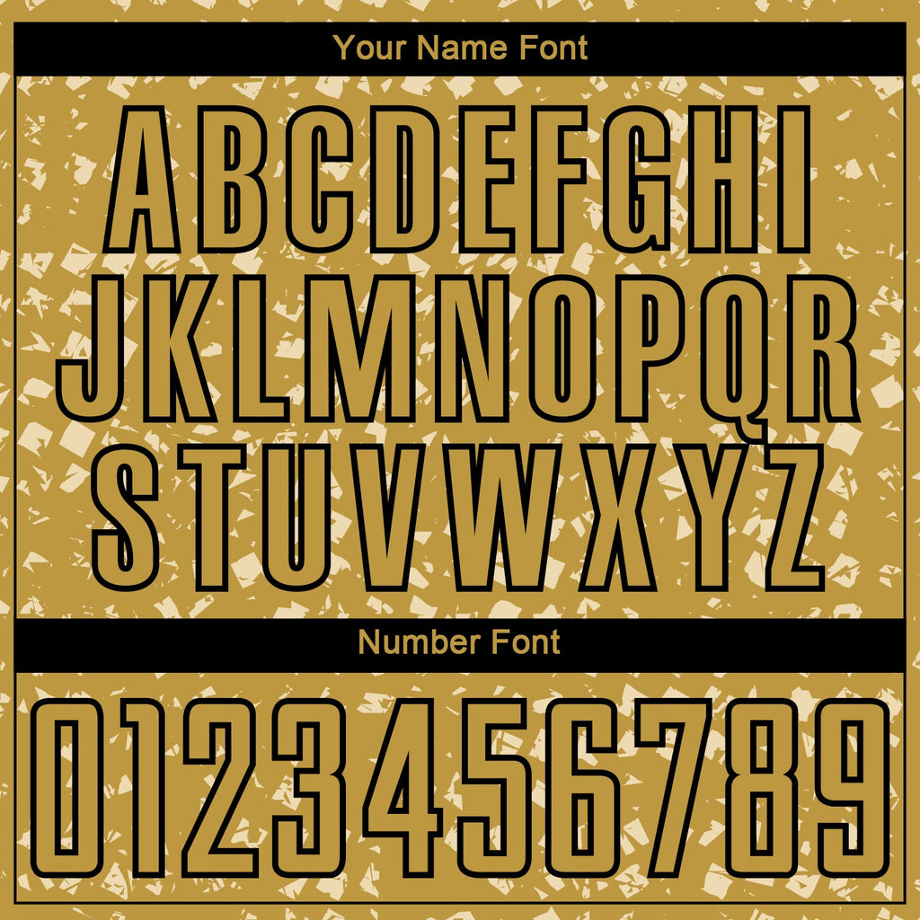 Custom Old Gold Black-Cream Digital Geometric Fragment Speckles Sublimation Soccer Uniform Jersey