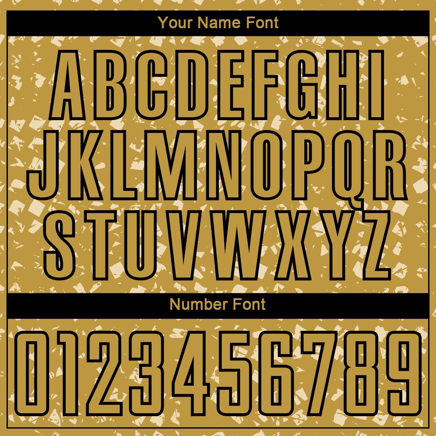 Custom Old Gold Black-Cream Digital Geometric Fragment Speckles Sublimation Soccer Uniform Jersey