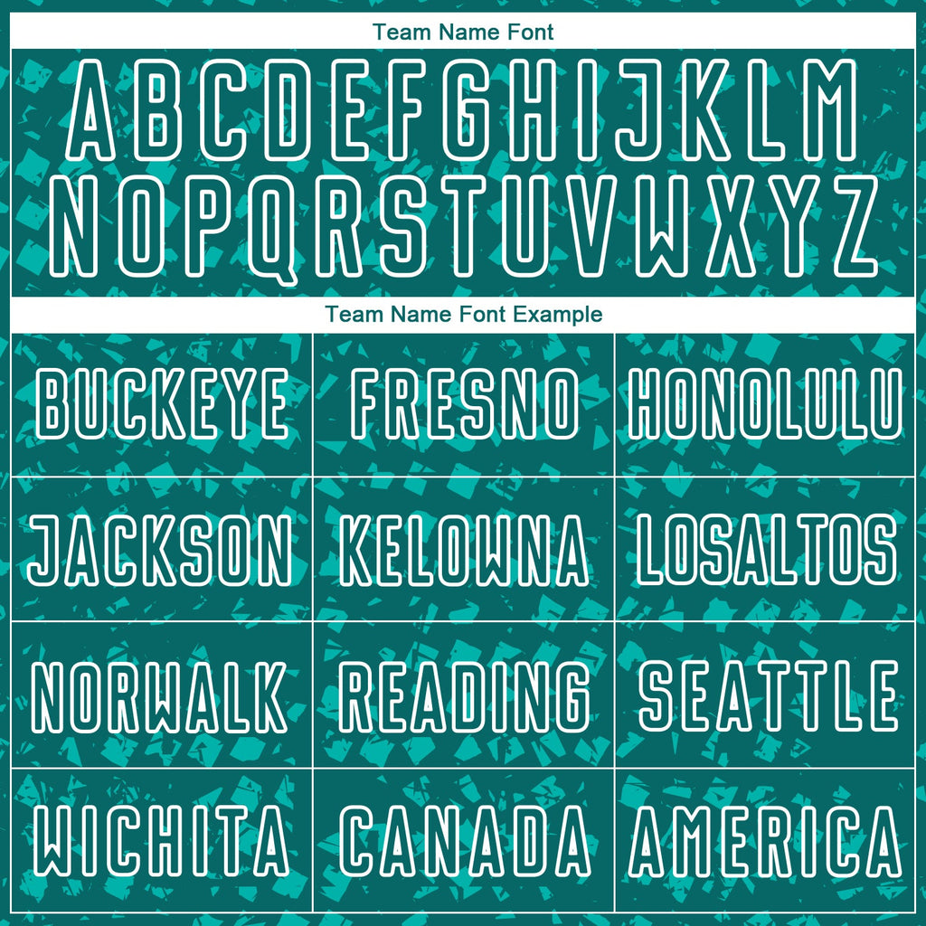 Custom Teal White-Aqua Digital Geometric Fragment Speckles Sublimation Soccer Uniform Jersey