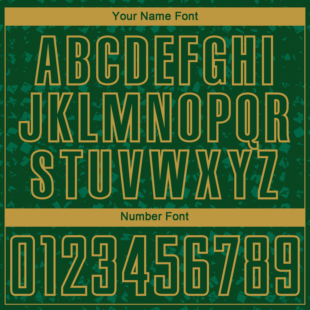 Custom Green Old Gold-Kelly Green Digital Geometric Fragment Speckles Sublimation Soccer Uniform Jersey