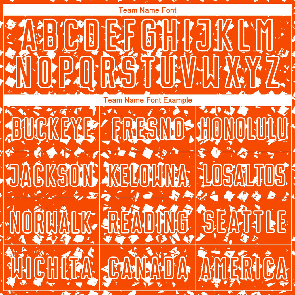 Custom Orange White Digital Geometric Fragment Speckles Sublimation Soccer Uniform Jersey