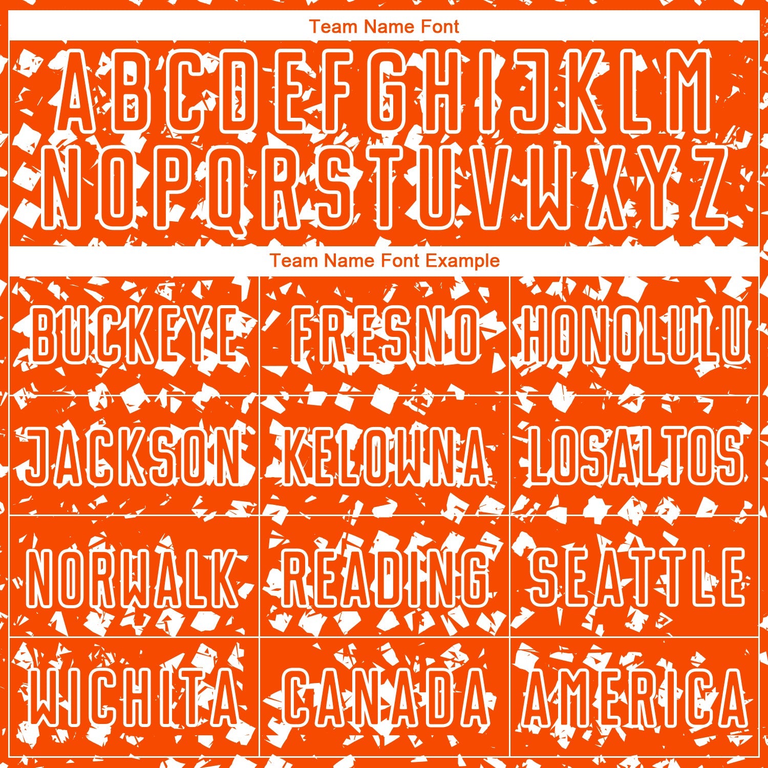 Custom Orange White Digital Geometric Fragment Speckles Sublimation Soccer Uniform Jersey