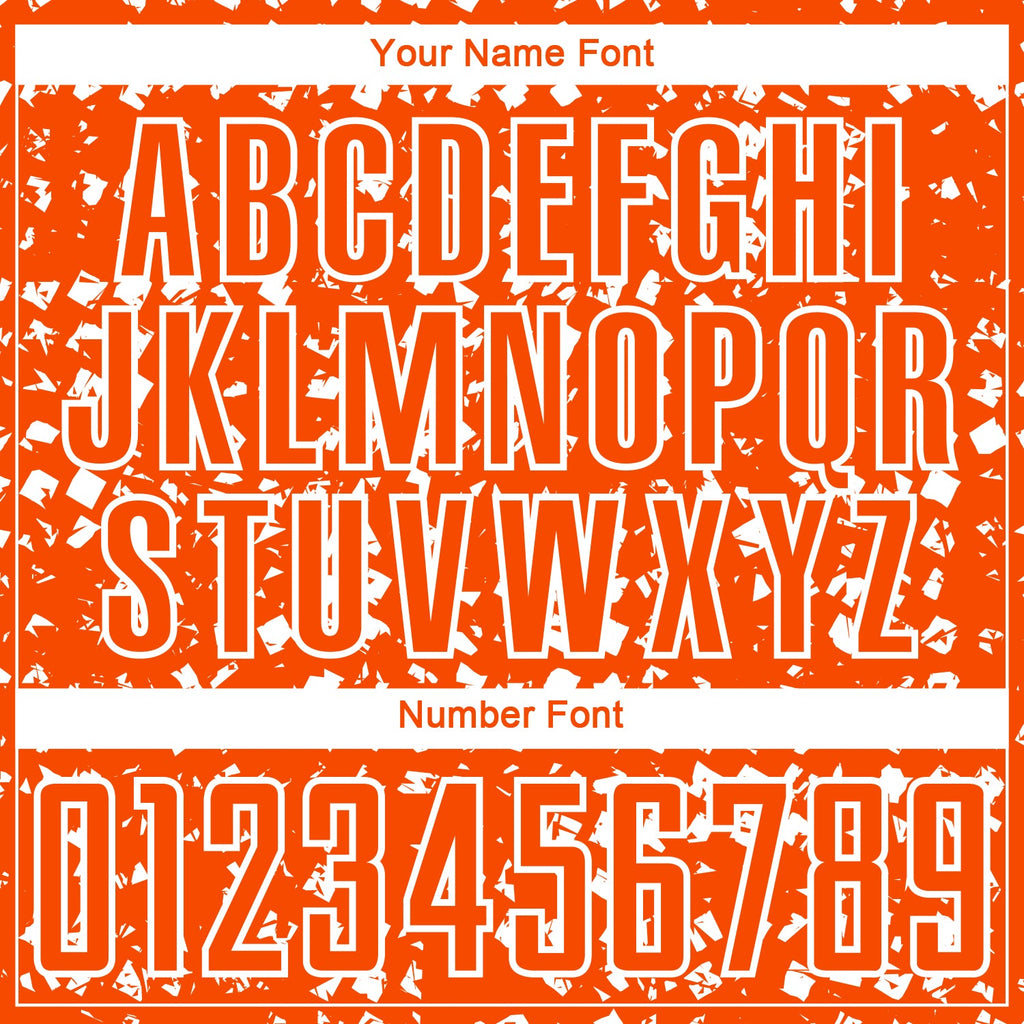 Custom Orange White Digital Geometric Fragment Speckles Sublimation Soccer Uniform Jersey