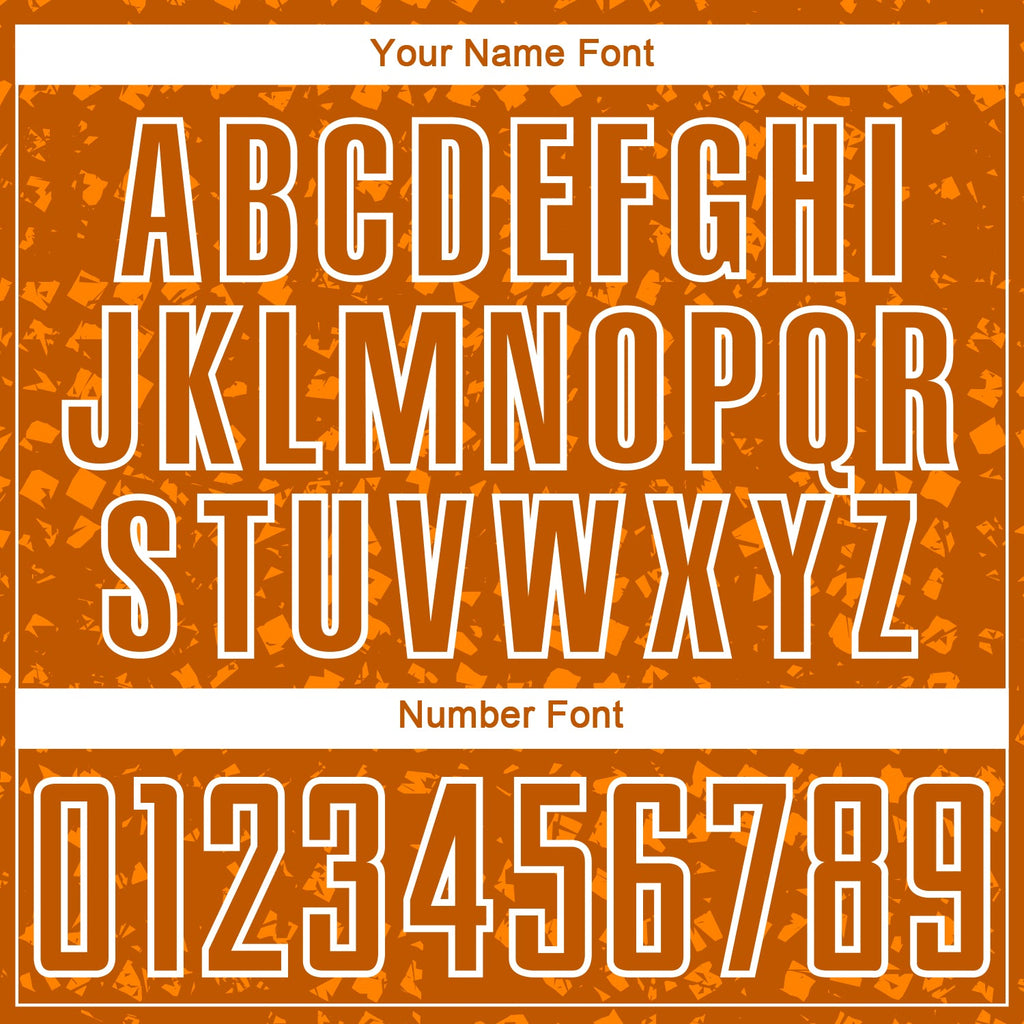 Custom Texas Orange White-Bay Orange Digital Geometric Fragment Speckles Sublimation Soccer Uniform Jersey
