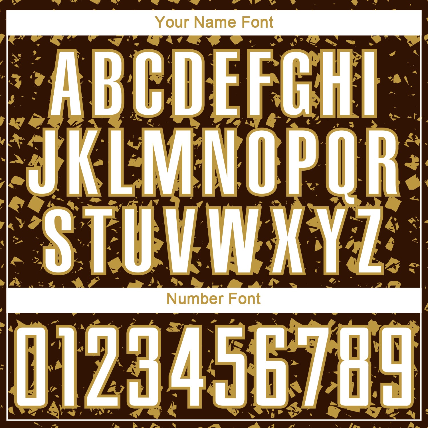 Custom Brown White-Old Gold Digital Geometric Fragment Speckles Sublimation Soccer Uniform Jersey