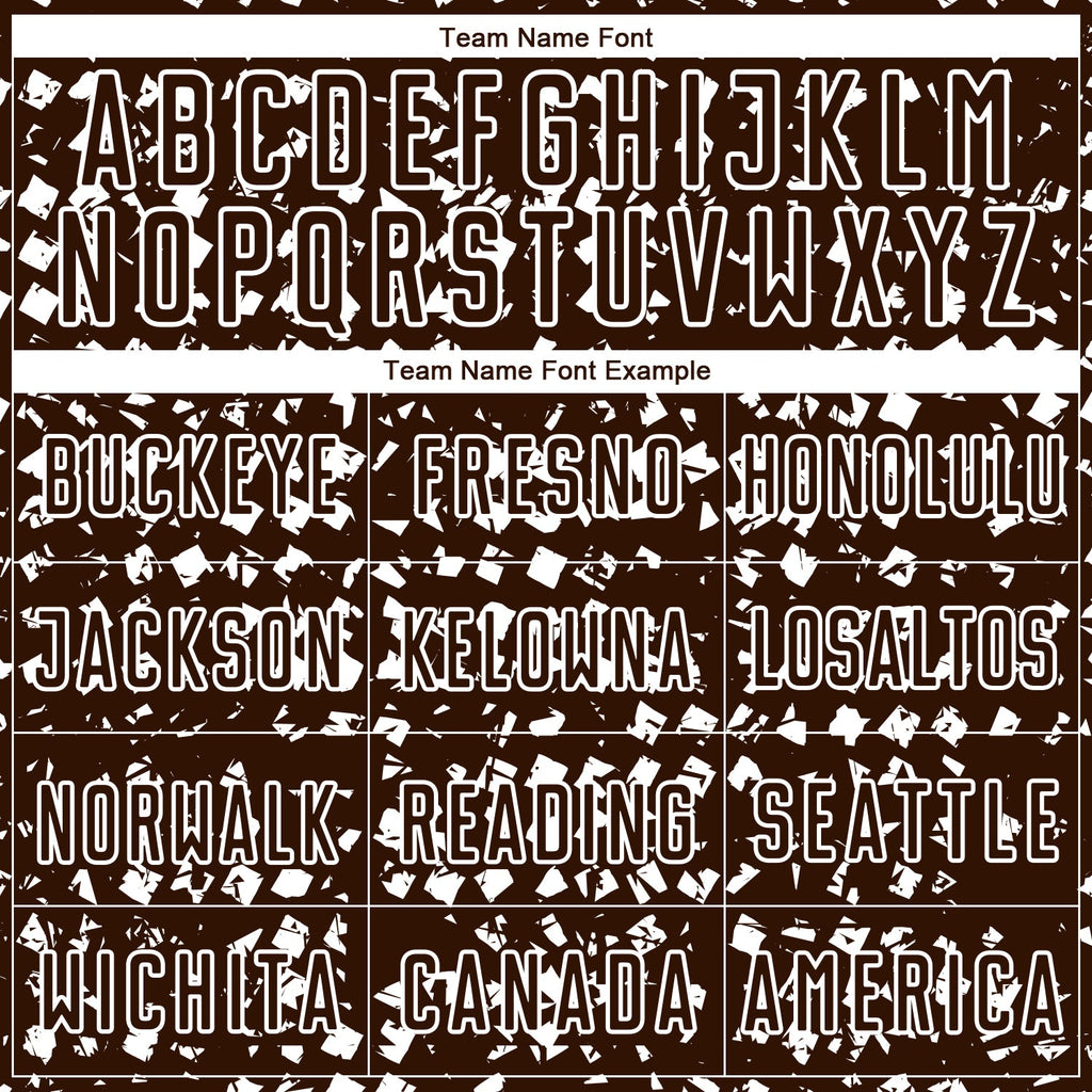 Custom Brown White Digital Geometric Fragment Speckles Sublimation Soccer Uniform Jersey