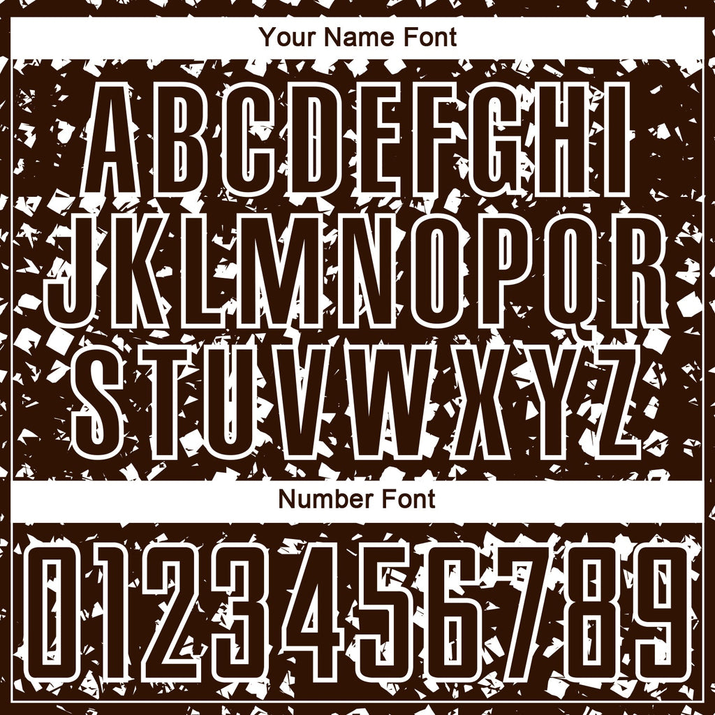 Custom Brown White Digital Geometric Fragment Speckles Sublimation Soccer Uniform Jersey
