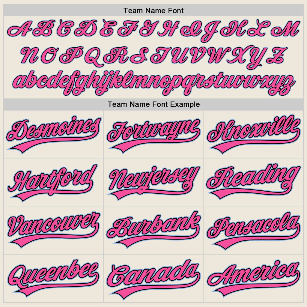 Custom Cream Light Blue Black-Pink Two-Button Unisex Softball Jersey