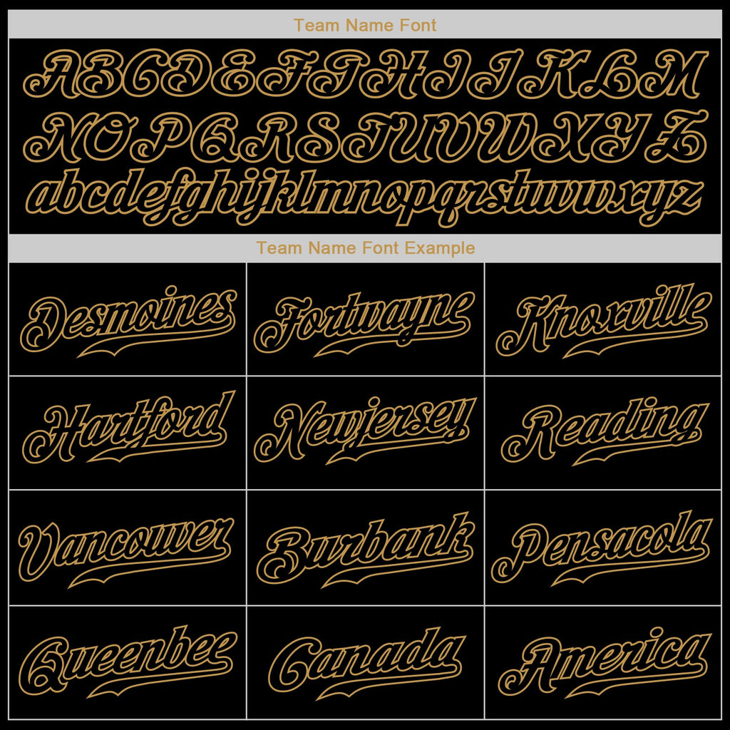 Custom Black Black-Old Gold Authentic Baseball Jersey